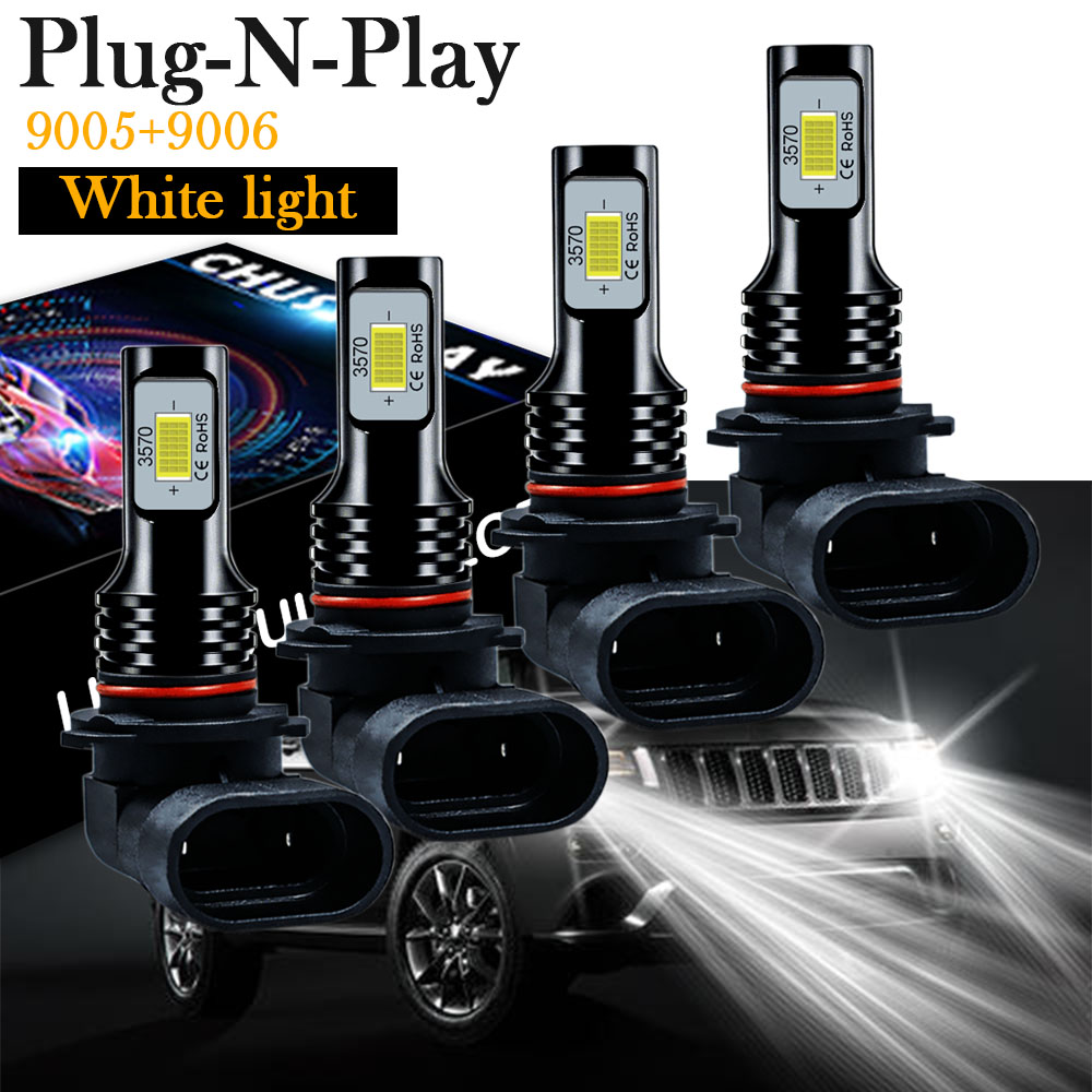 4pc 9005 9006 LED Headlight Bulbs for Honda Accord Sedan 20082012 High