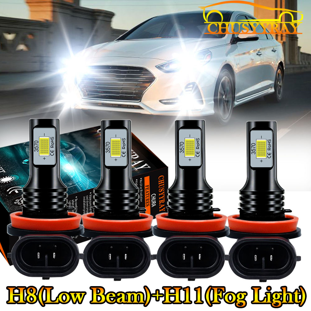 4x H11 LED Headlight Bulbs Low beam +Fog Light For Hyundai Santa Fe 2013-2016 | eBay Headlight Bulb For 2013 Hyundai Santa Fe