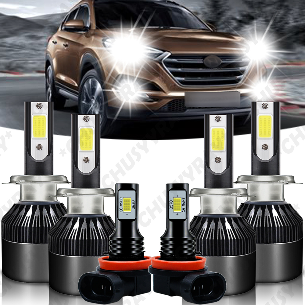 For Hyundai Tucson 2016-2018 Combo LED Headlight High Low Beam + Fog ...
