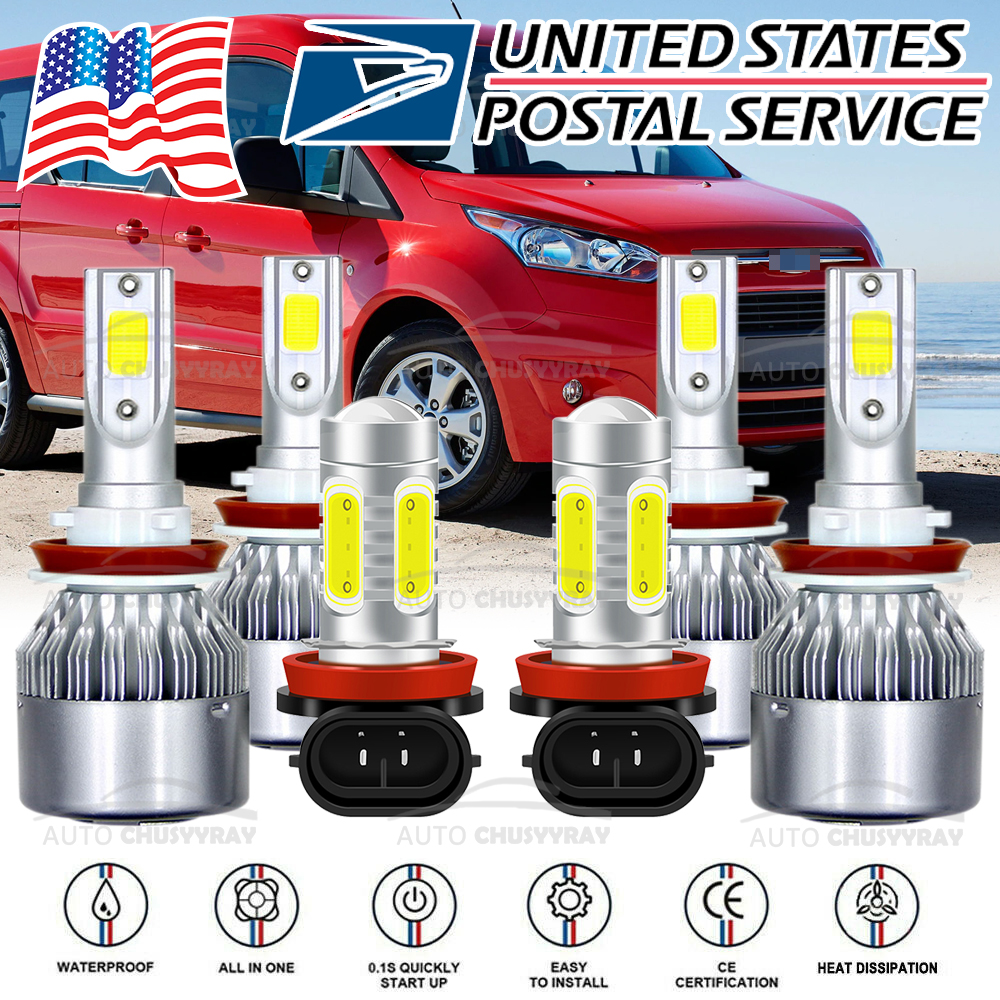 For Ford Transit Connect 20142017 LED Headlight Hi/Low + Fog Bulbs Combo Kit 6x eBay