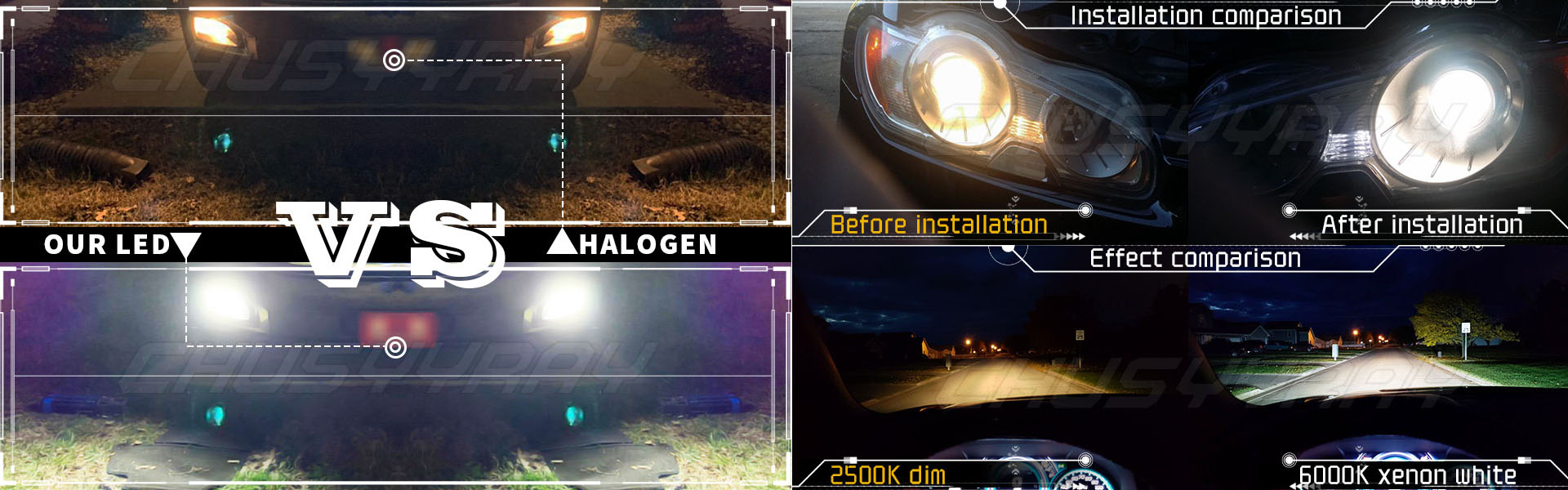 Set LED Lamps Car Conversion Mens Xenon D5 12v Without Changes