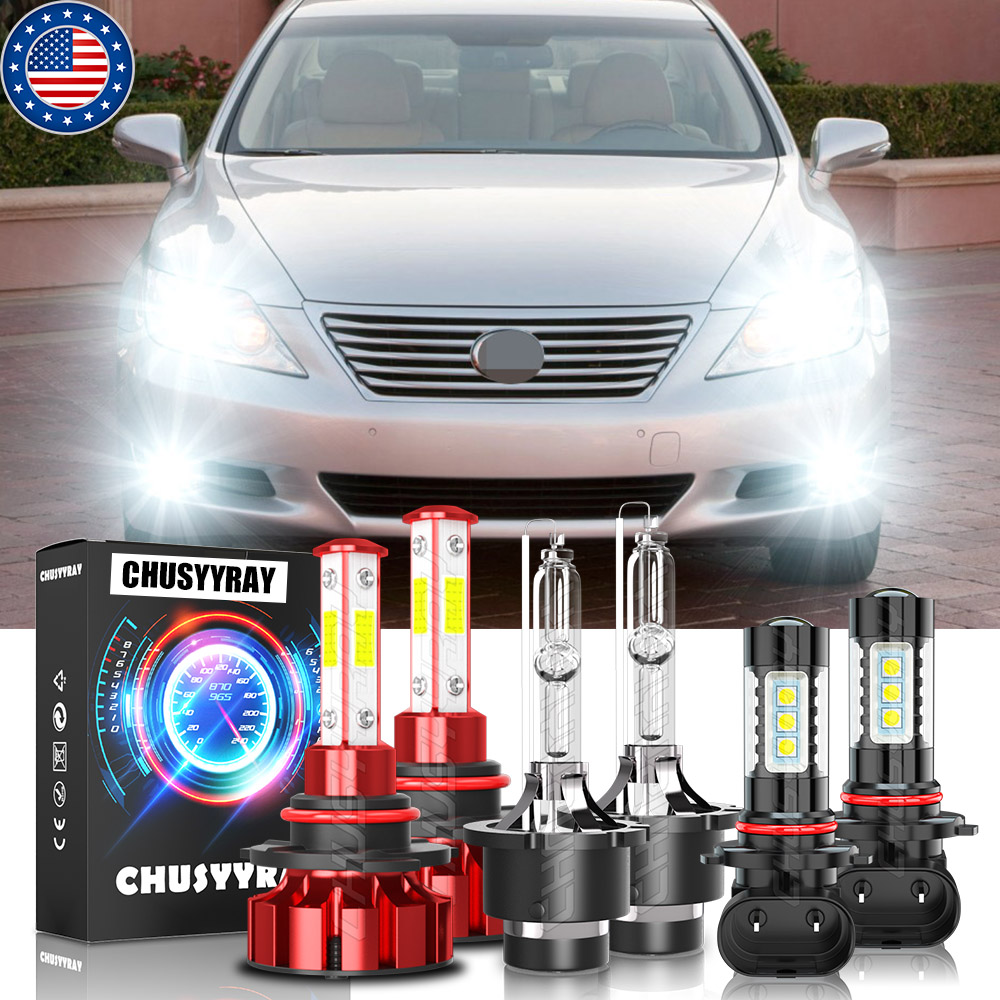 For 2007-2013 Lexus LS460 6X HID Headlight High/Low Beam+LED Fog