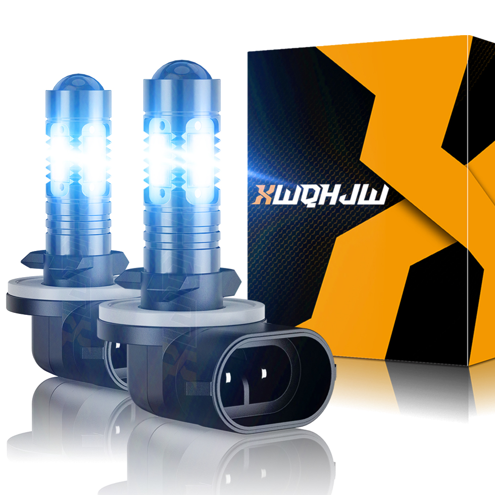 CHUSYYRAY 881 LED Fog Light Bulbs 40W 6000K 4000 Lumens, Pack Of 2 - Direct Replacement For 886/896/862/888/H27W/2
