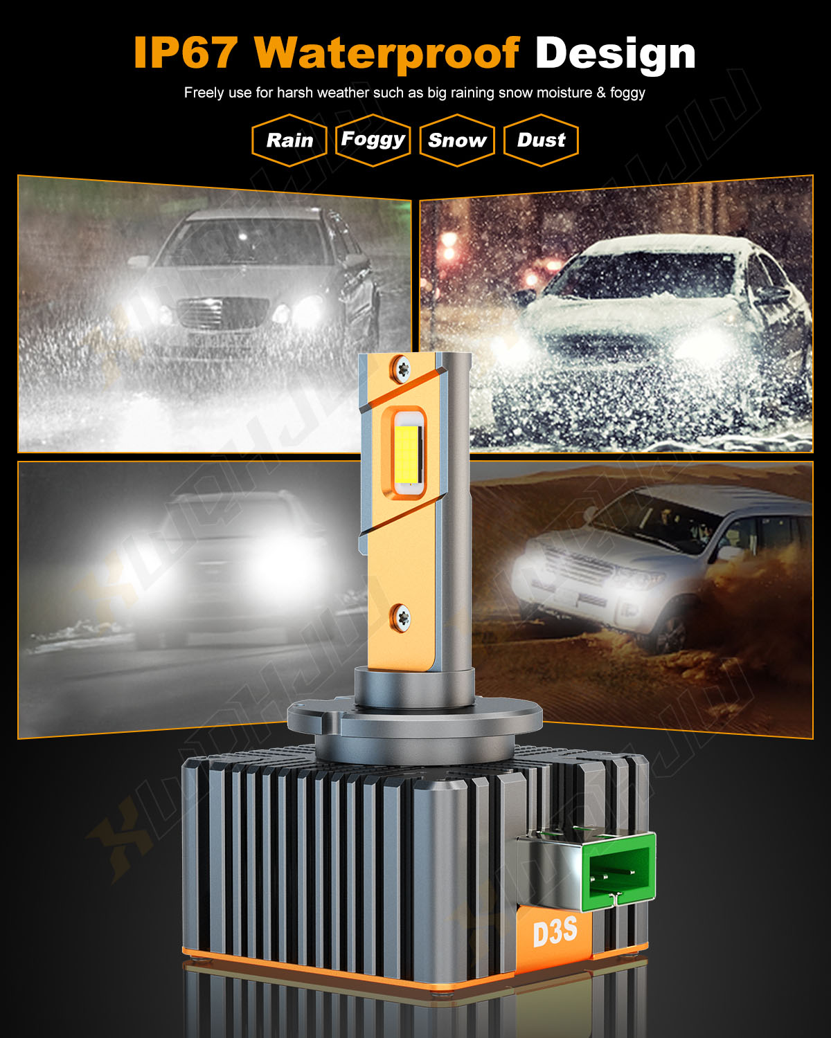 D3S D3R LED Headlight Bulbs Kit 10000W 1000000LM Hi/Lo Beam Super Bright White - Foto 2