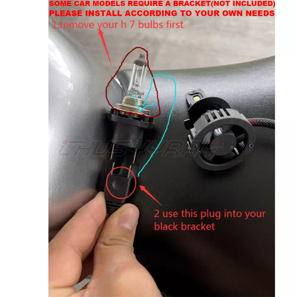 H7 LED Headlights Blue For Kawasaki Ninja ZX6R ZX636C 2004-2006