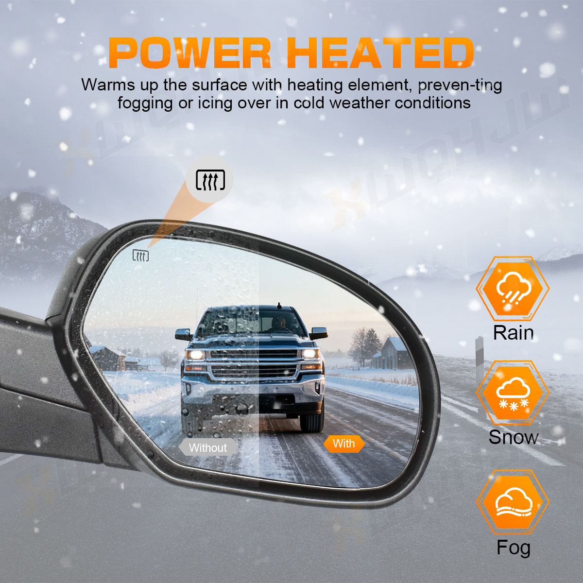 Motor-1 Driver Side Power/Heated Foldable Mirror For 2007-2014 Chevy Tahoe/GMC Sierra – Black