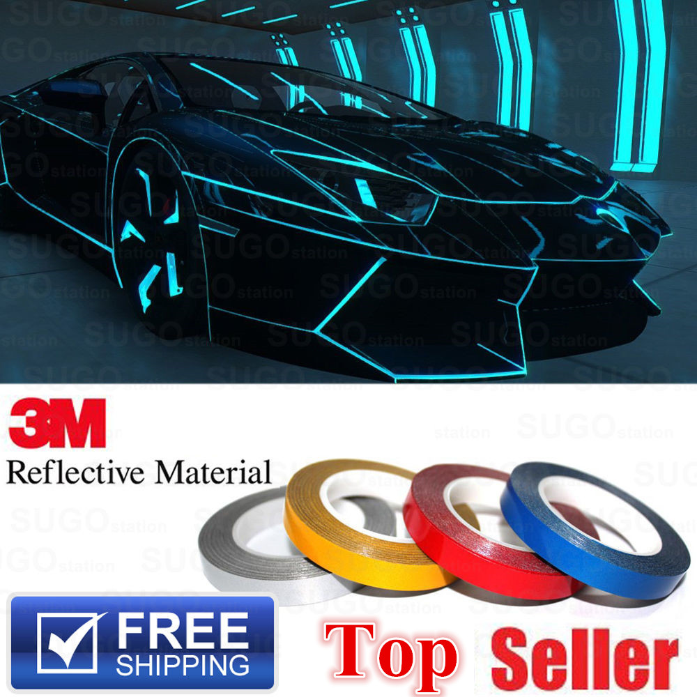 Car Reflective Body Self-Adhesive 150 feet x 1 inche Strip Vinyl White