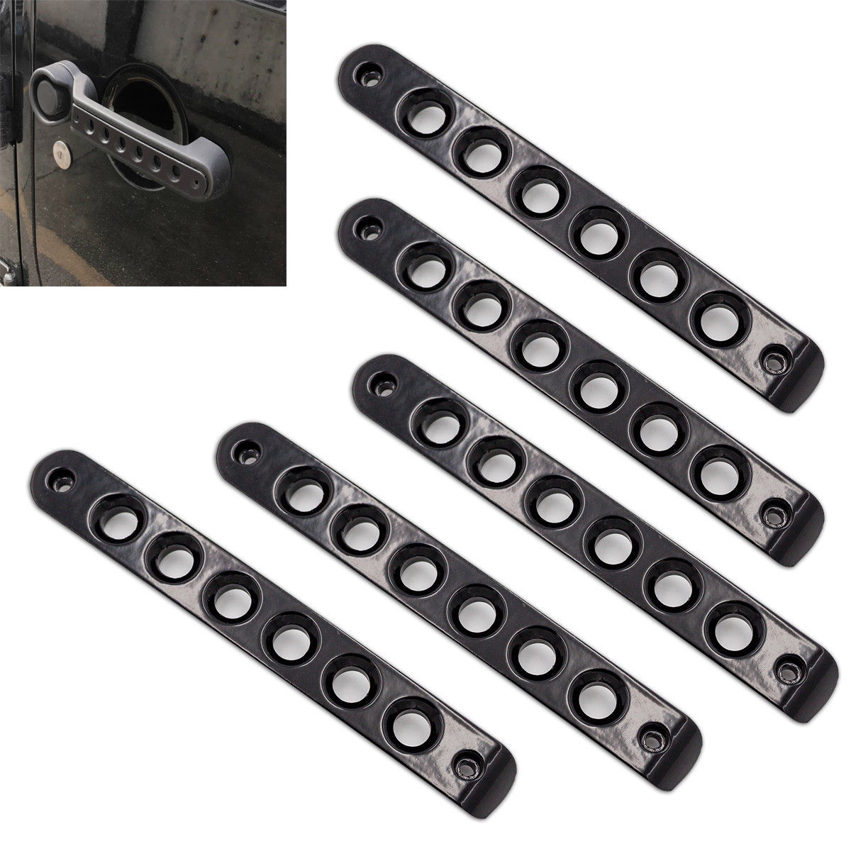 3//5PC Car Door Handlebar Accessory Mount Cover Trim For JEEP Wrangler JK 2007-18