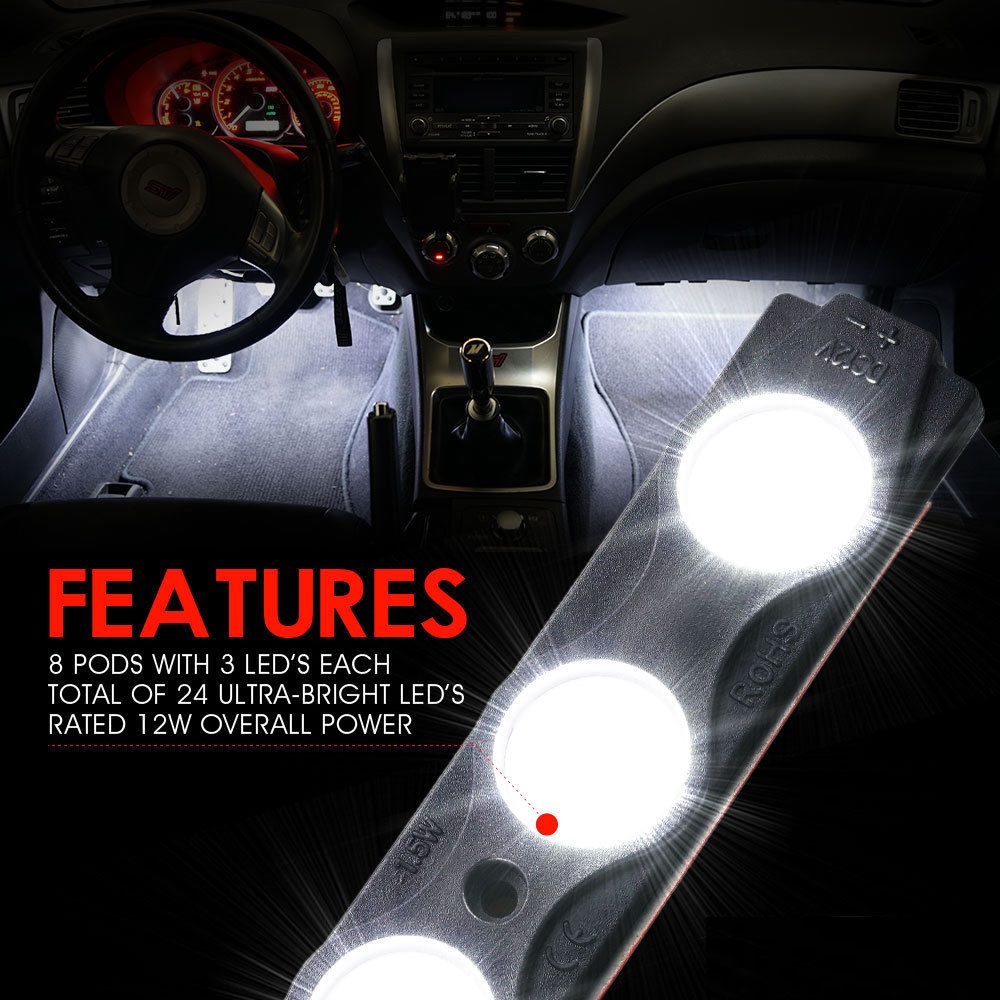 Led Lights Light Bulbs 8pc Black Light Pod Strip Custom Car