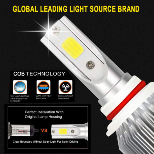 9005 + H11 55W 10000LM Combo LED Headlight Kit High Low Beam Bulbs