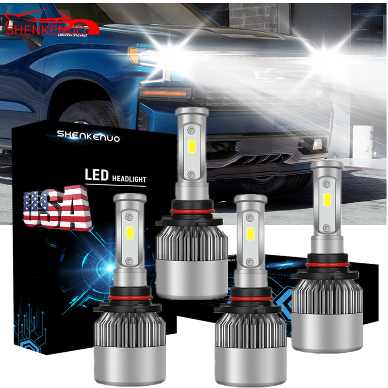 4x 9005 9006 Combo LED Headlight Bulbs Kit 6000K White High /& Low Beam CREE Lamp
