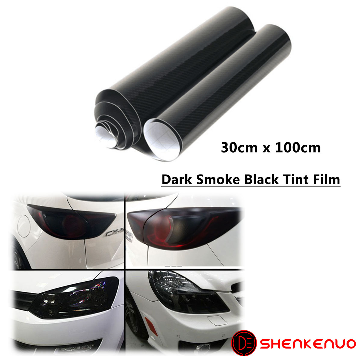 30cm x100cm Tail lights Car Vinyl Wrap DARK Smoke Black Tint Film Headlights uk