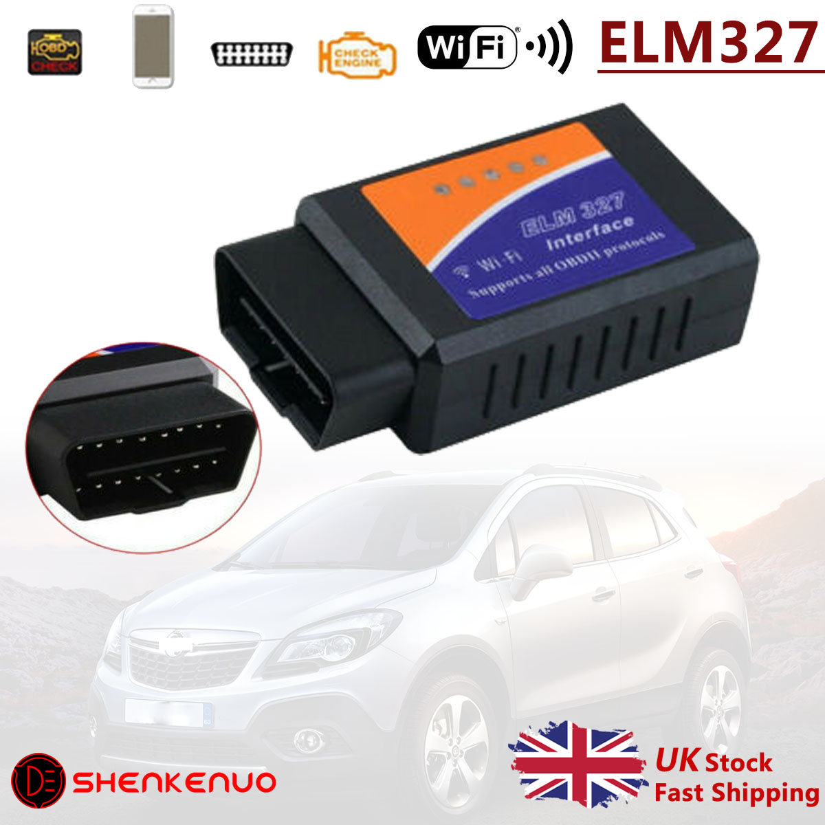 For VAUXHALL Corsavan Insignia ELM327 OBD 2 WiFi Car Diagnostic Scanner
