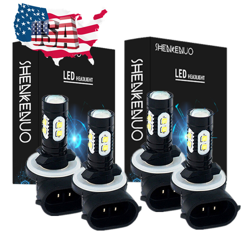 ARCTIC CAT 400 500 650 700 HIGH LOW BEAM HEADLIGHT LED LIGHT BULBS 90W WHITE 4PC