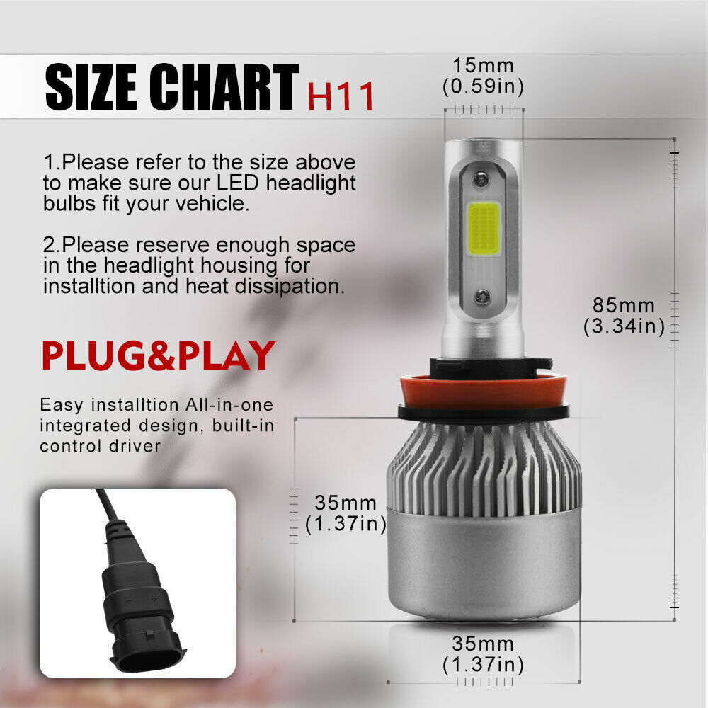 For Nissan Altima 20072018 4Pc LED Headlights Dual Beam + Fog Light