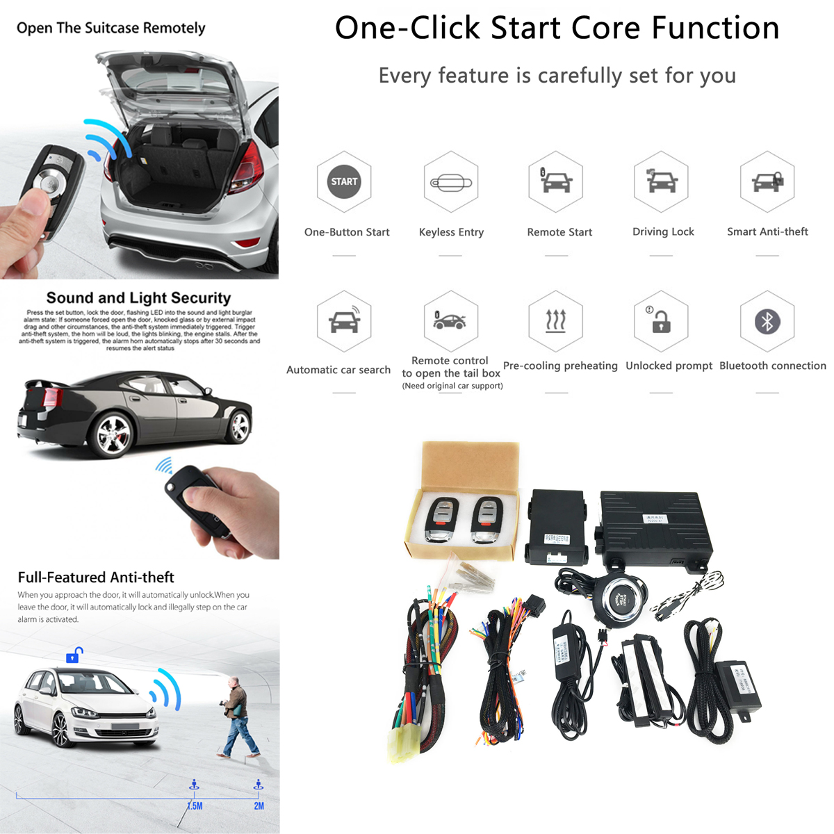 Keyless Entry Engine Start Alarm System Push Button Remote Starter For Toyota Ebay