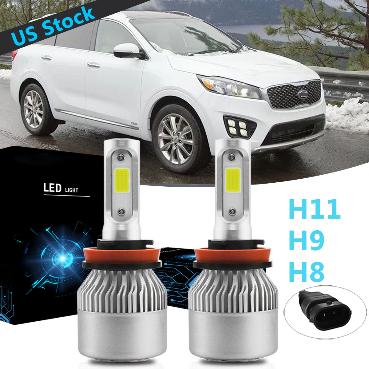 CREE LED Headlight Kit H11 6000K Low Beam Bulbs for HONDA CIVIC 2016-2019
