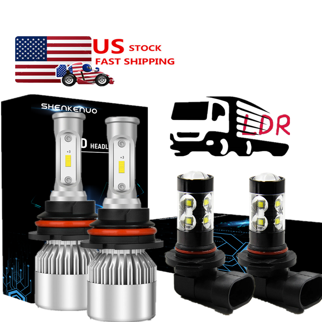 9007 High/Low Beam LED Headlights+9145 Fog Lights Combo for Ford F-150 1999-2003