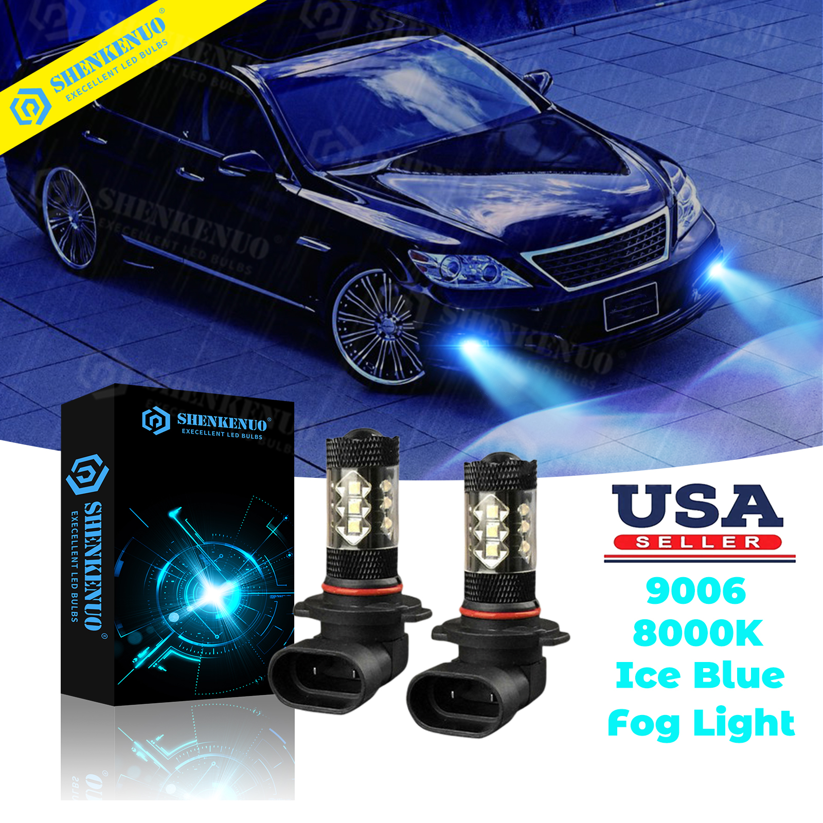9006 For Lexus LS460 20072012 Fog Light LED 8000K Blue HB4 Foglight