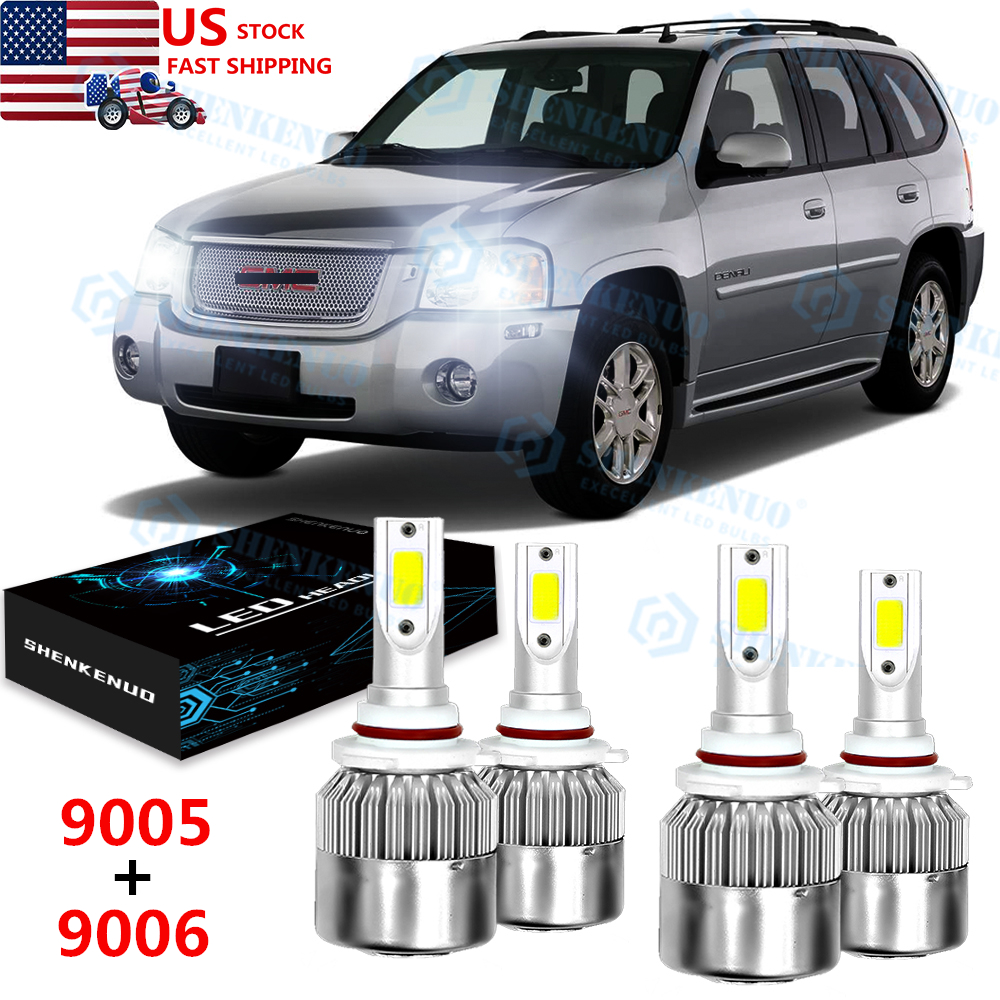 For GMC Envoy 20042008 6000K LED Headlight Kit Hi/Lo Beam Combo 4x