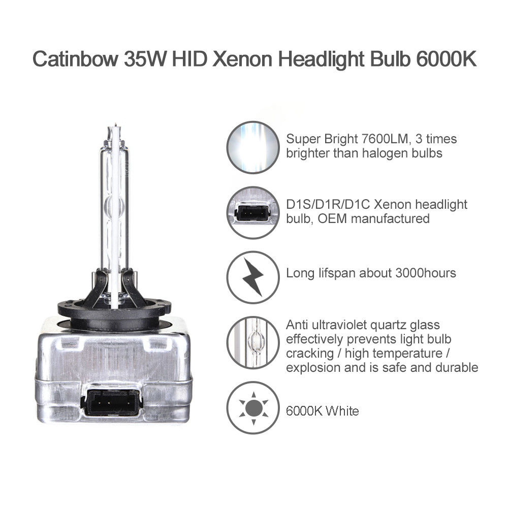 6000K White HID Xenon Headlight Bulbs For Buick Enclave 20082012 High