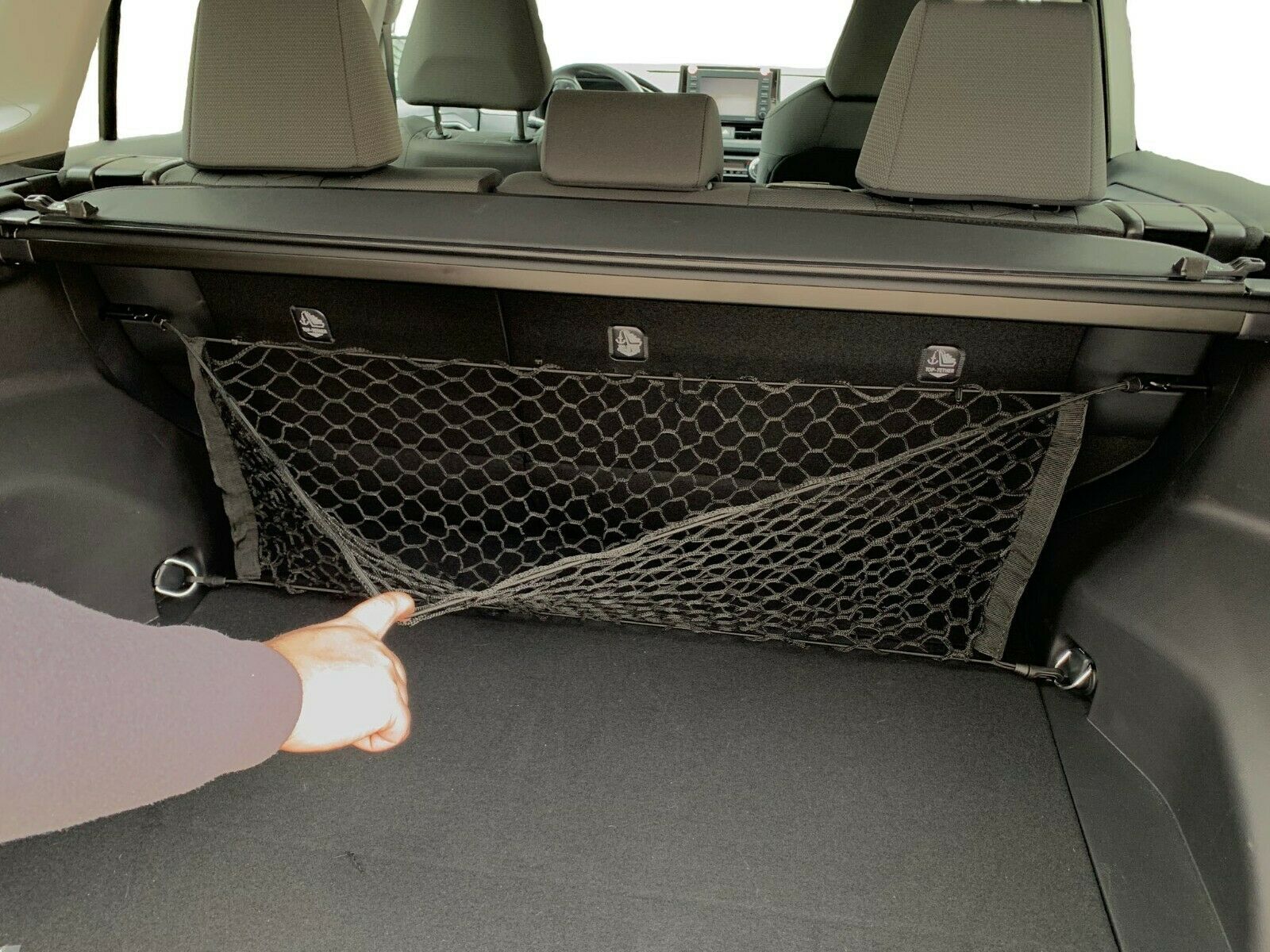 CHUSYYRAY Compatible With Toyota Highlander 2014 2015 2016 2017 2018 2019 2020 2021 2022 Car Rear Cargo Net, Rear Trunk Bed Cargo Net, Heavy Duty Adjustable Elastic Storage Organizer Net