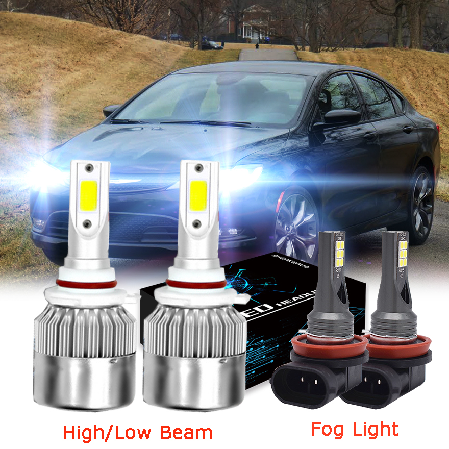 For Chrysler 300 201114&200 201315 9012 LED Headlight Kit + H11 Fog