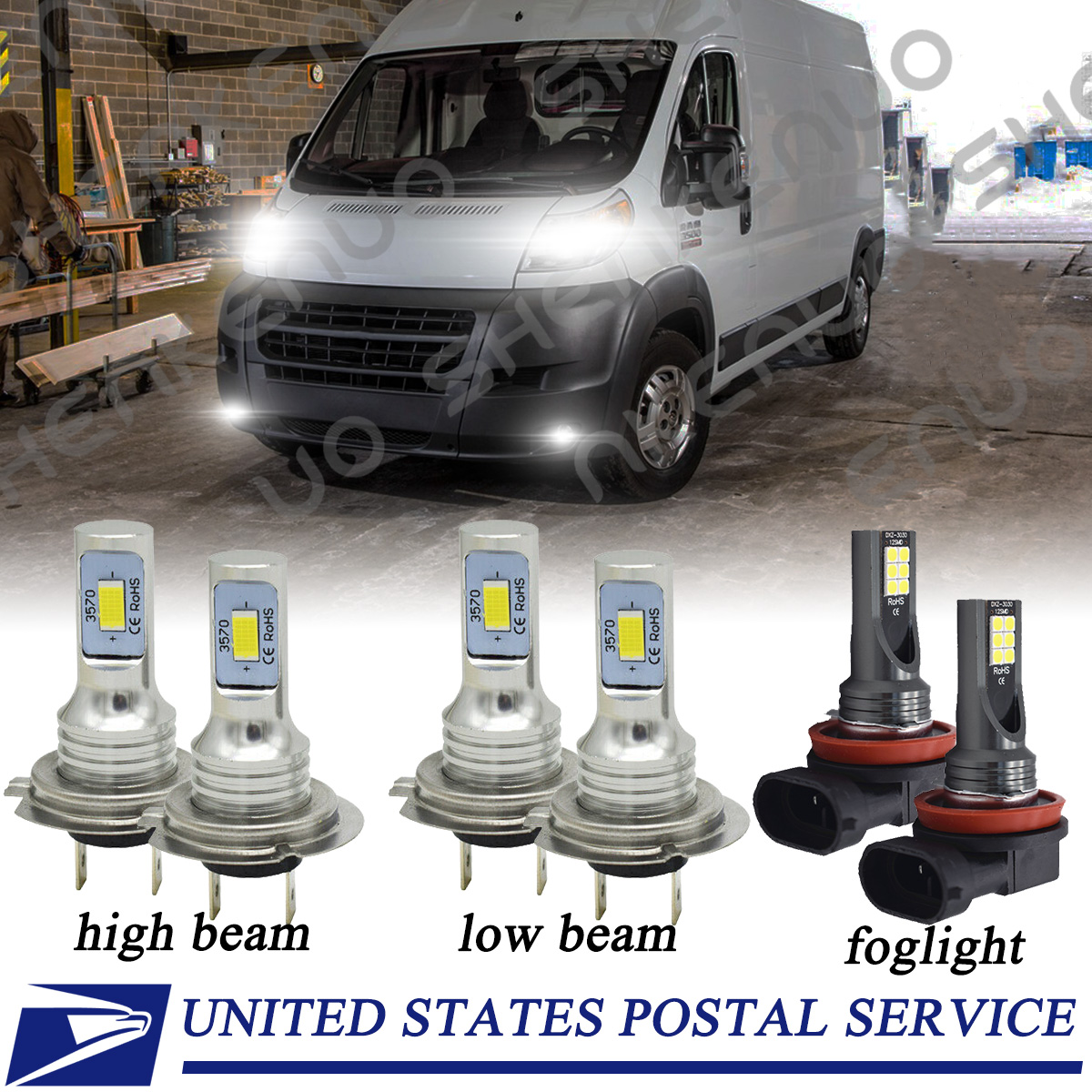 For 20142019 Ram ProMaster 1500 2500 3500 Combo LED Headlight Fog