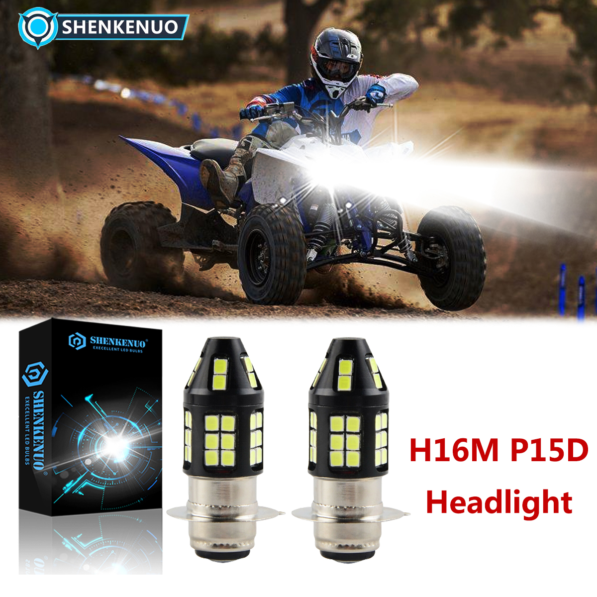 For Yamaha YFZ450 YFZ 450 20042016 2017 2018 2X Headlight 6000K White