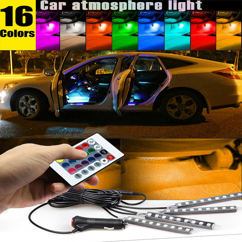 RGB LED Colorful Glow Car Interior Lamp Under Dash Footwell Seats