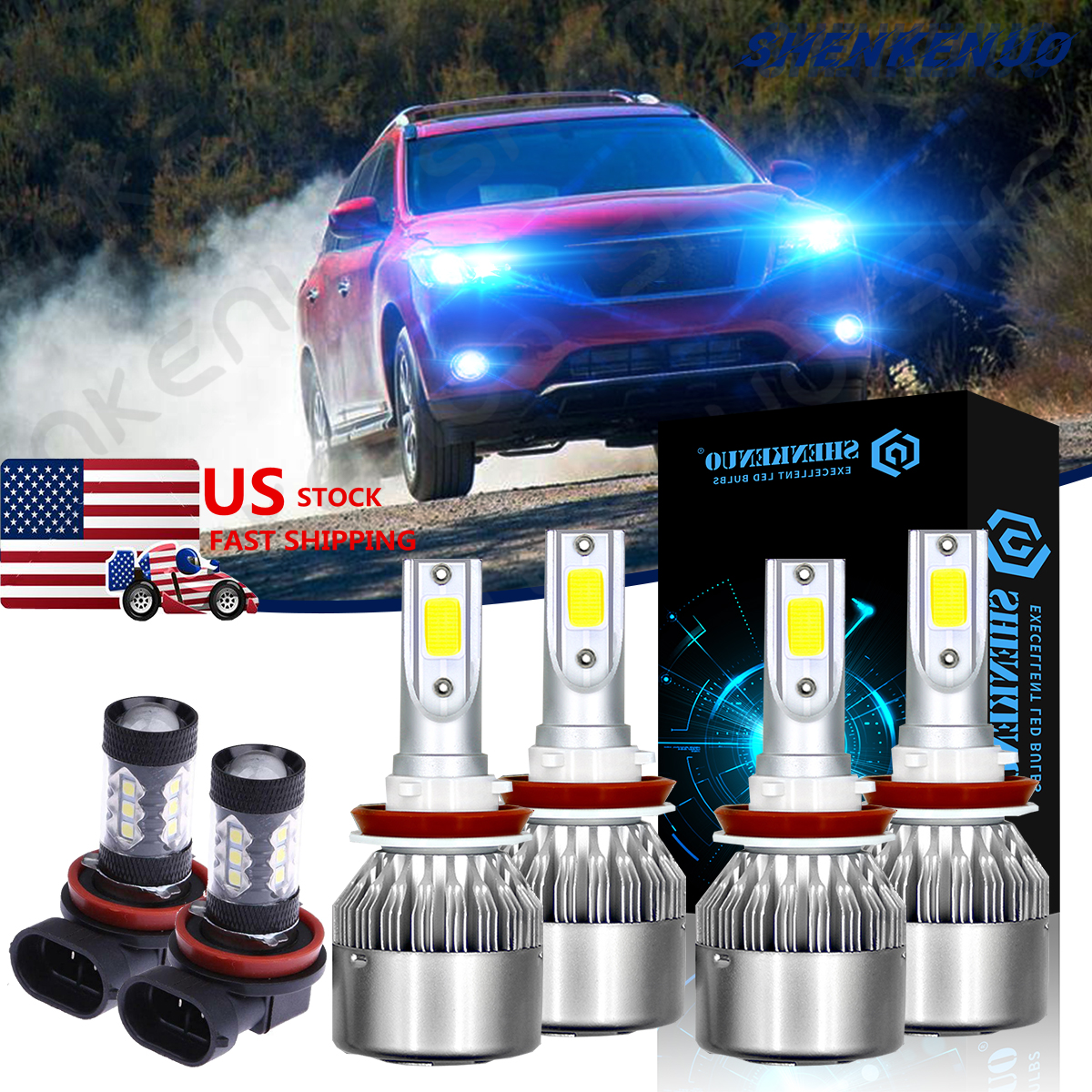 For Nissan Pathfinder 20152018 6X LED Headlight Hi/Lo + Fog Light