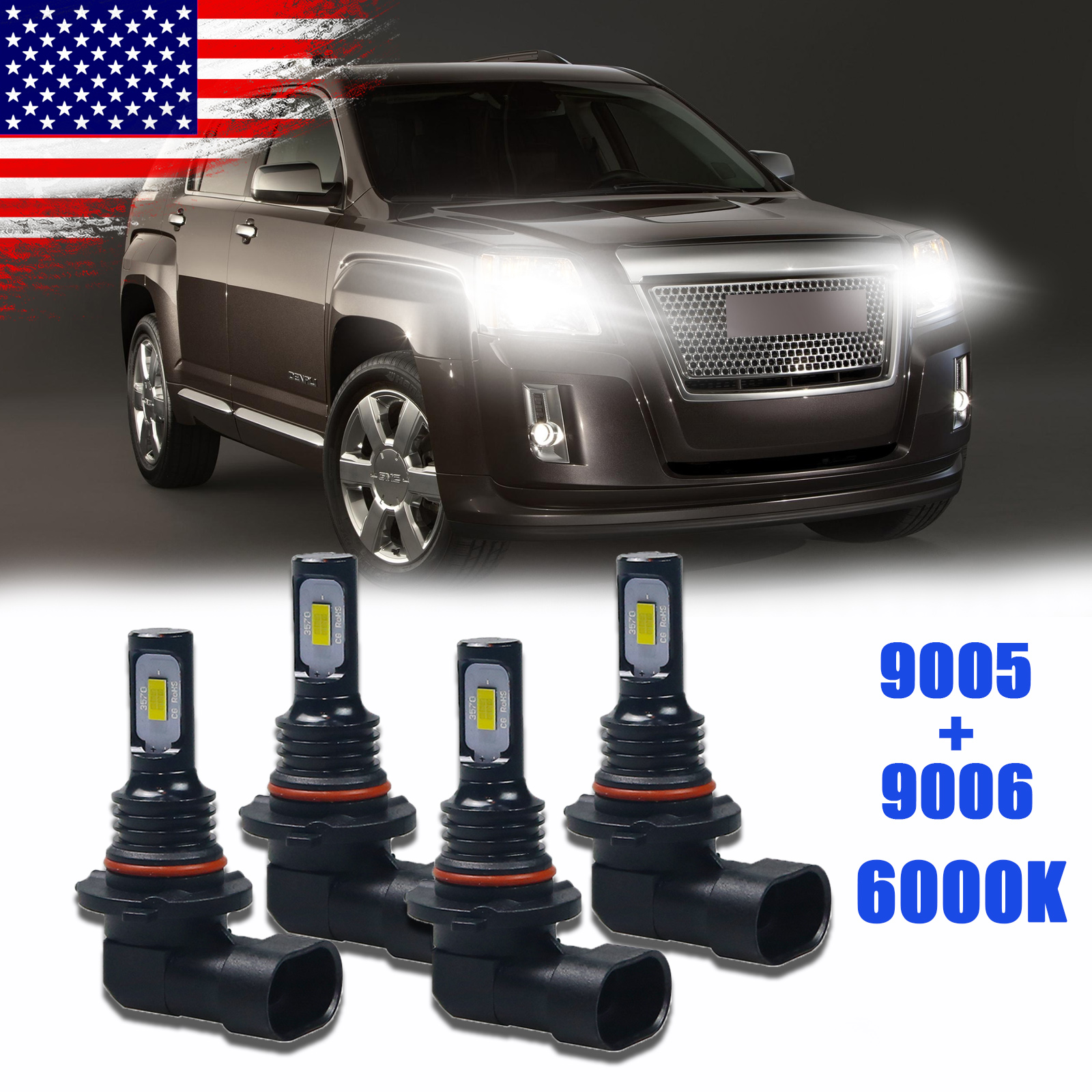 For Chevy Trailblazer 2003 2009 6000K Combo LED Headlights Bulbs High