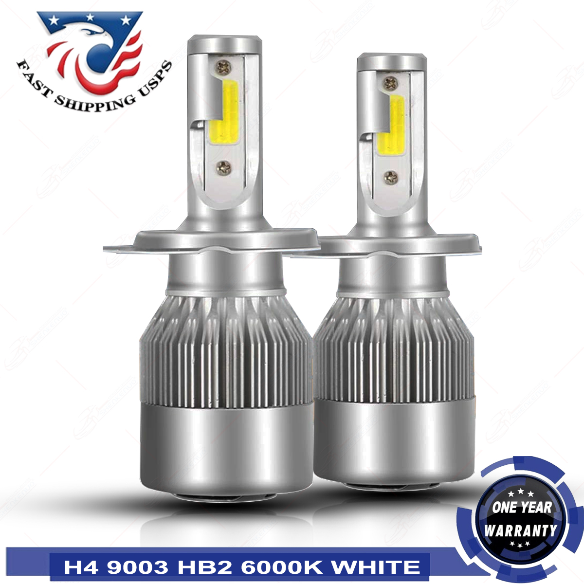 Shenkenuo H4 9003 LED Headlight Bulbs Conversion Kit Hi Low Beam
