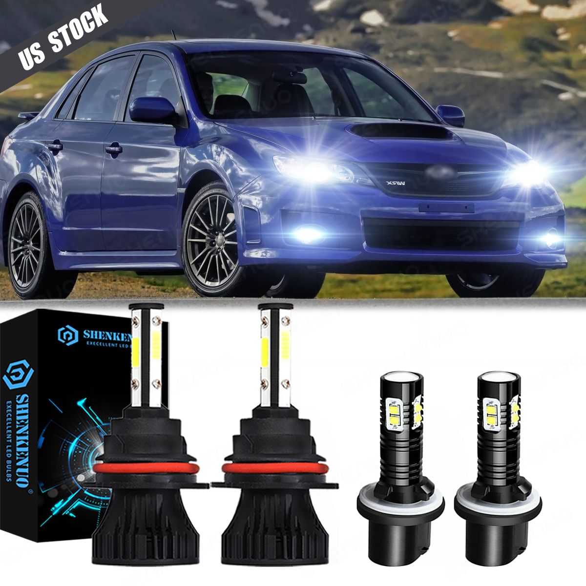 For Subaru Impreza WRX 2002-2003 LED Headlight 9007 HB5+899 Fog