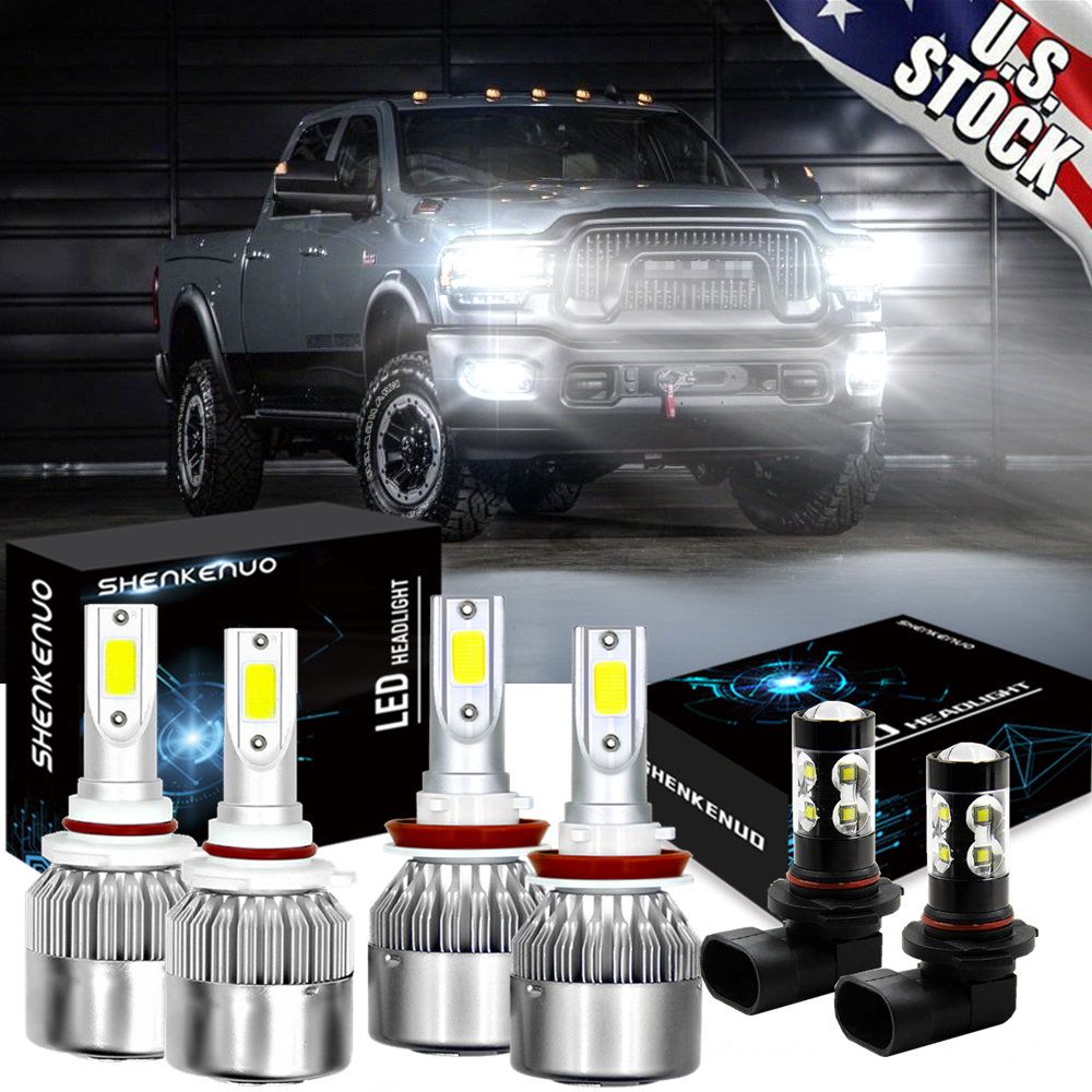 CHUSYYRAY 6-Piece LED Headlight & Fog Light Combo For 2015-2020 Ford F-150 – Hi/Lo Beam + Fog, 6000K White, IP68