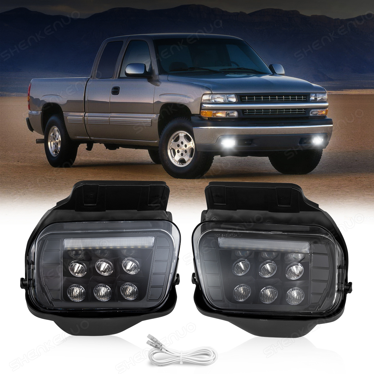 For 03-06 Chevy Silverado/Avalanche 1500/2500/3500 LED Front Bumper Fog  Light | eBay