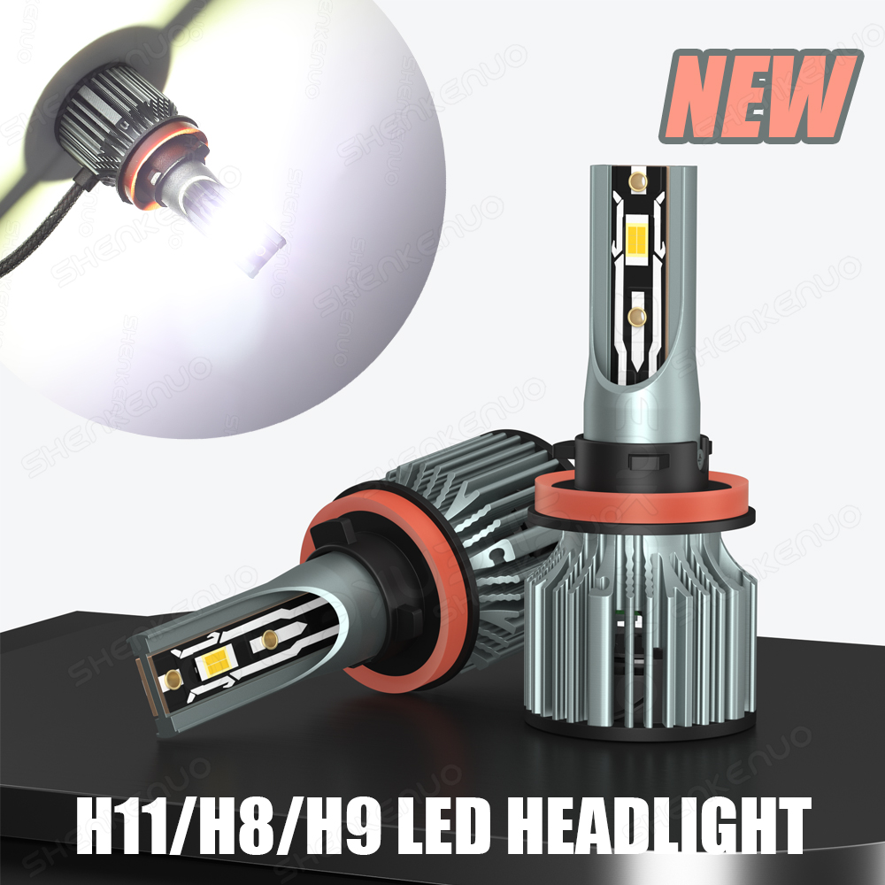2 Ampoules LED H11/H8/H9 6500K Blanc Lumineux 9600LM - Pour Phares Voiture