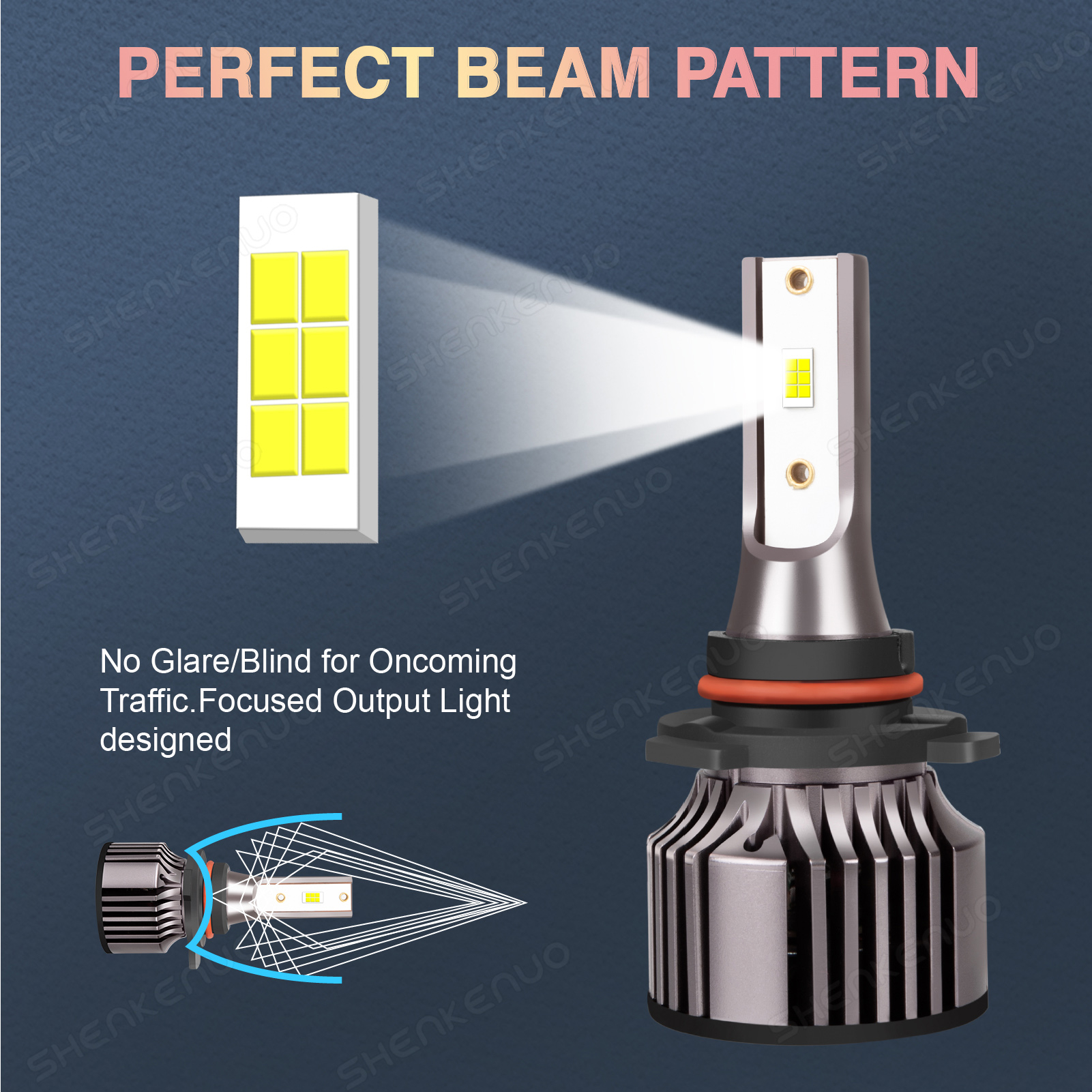 Combo 6X 6000K LED Headlights Hi/Lo + Fog Light Bulbs Kit For