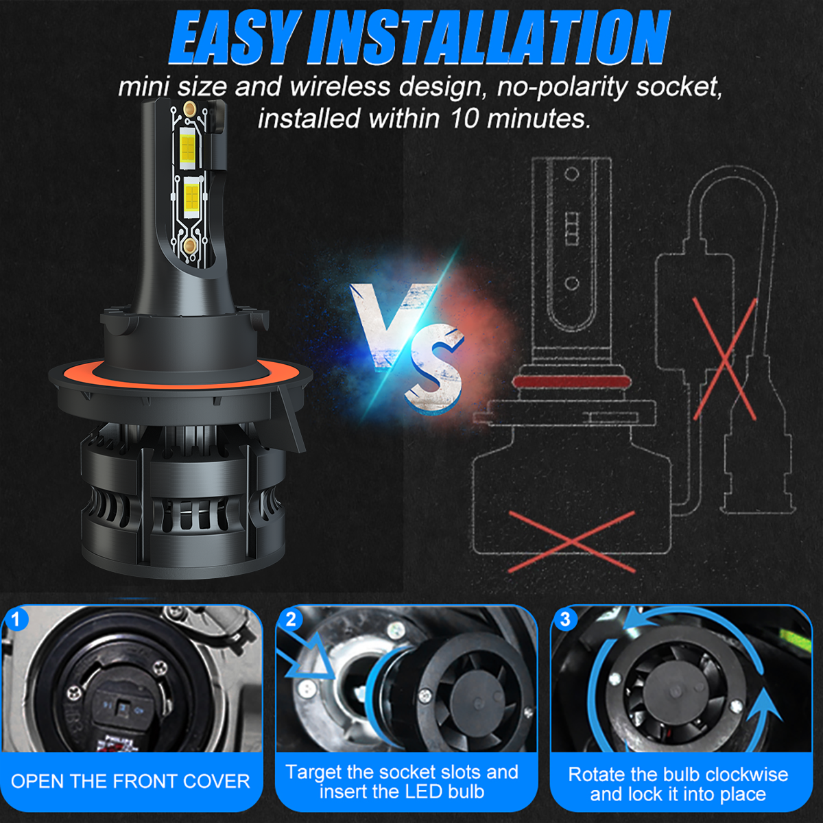 6-Pack Super Bright LED Headlight & Fog Light Bulbs For 2005-2019 Ford F250 F350 F450 Super Duty - 6000K, IP68
