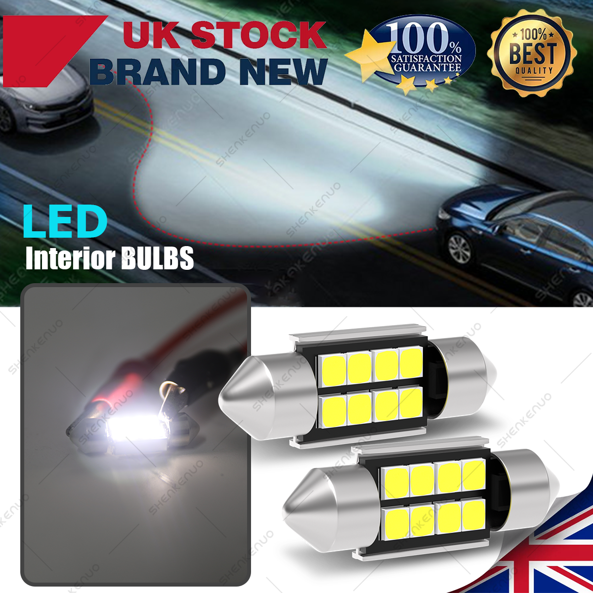 Eseastar 31MM LED Lampen 12V-24V | C5W DE3175 | 6000K Wit | Canbus Foutloos | Interieur & Kofferbak