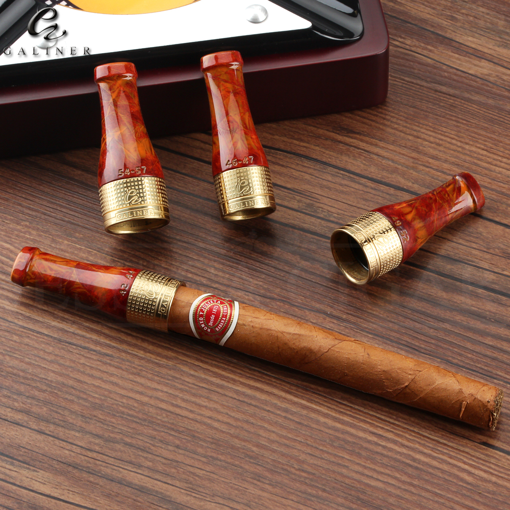 GALINER Red Pure Copper Resin Cigar Pipe Holder Nozzle 4 Sizes Tip Mouthpiece eBay