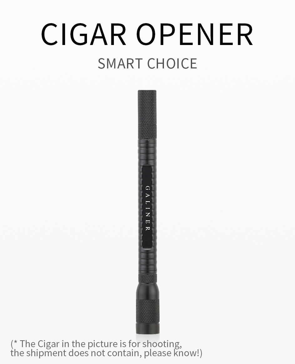 Black Portable Cigar Cutter Punch Cigar Enhancer Needle Perfect Draw Tools  Metal