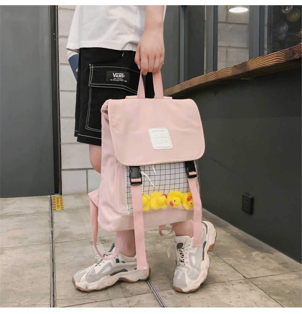 Japanese Harajuku transparent Backpack Shoulder Bag Itabag Laptop bag Handbag