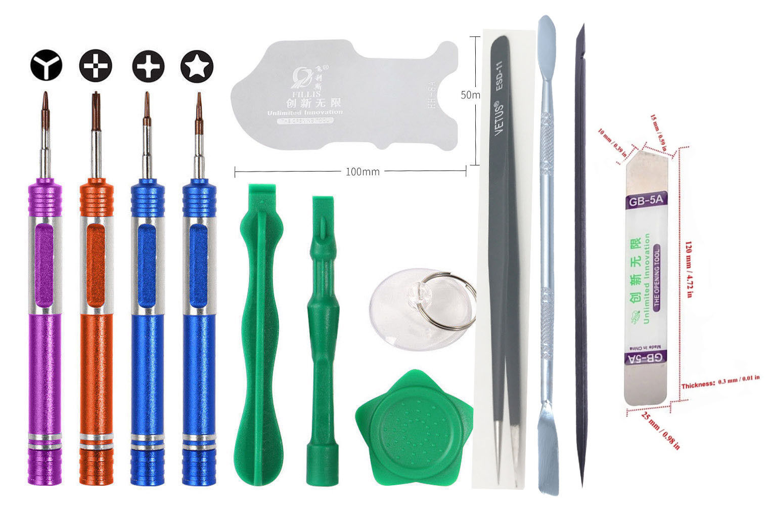 Deluxe Cell Phone Repair Tool Kits Compatible with iPhone 7 9 in 1 Repair Tool Set Repair Kits