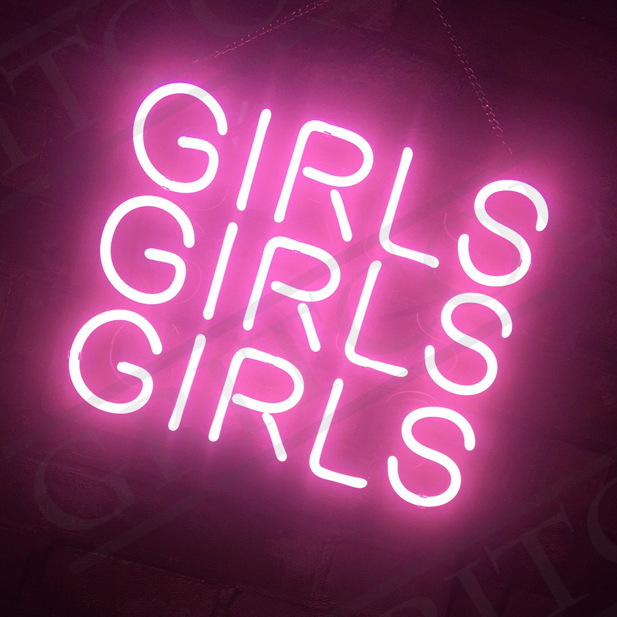 Pink Three Girls Neon Sign Light Artwork Display Vintage Room Patio 5588