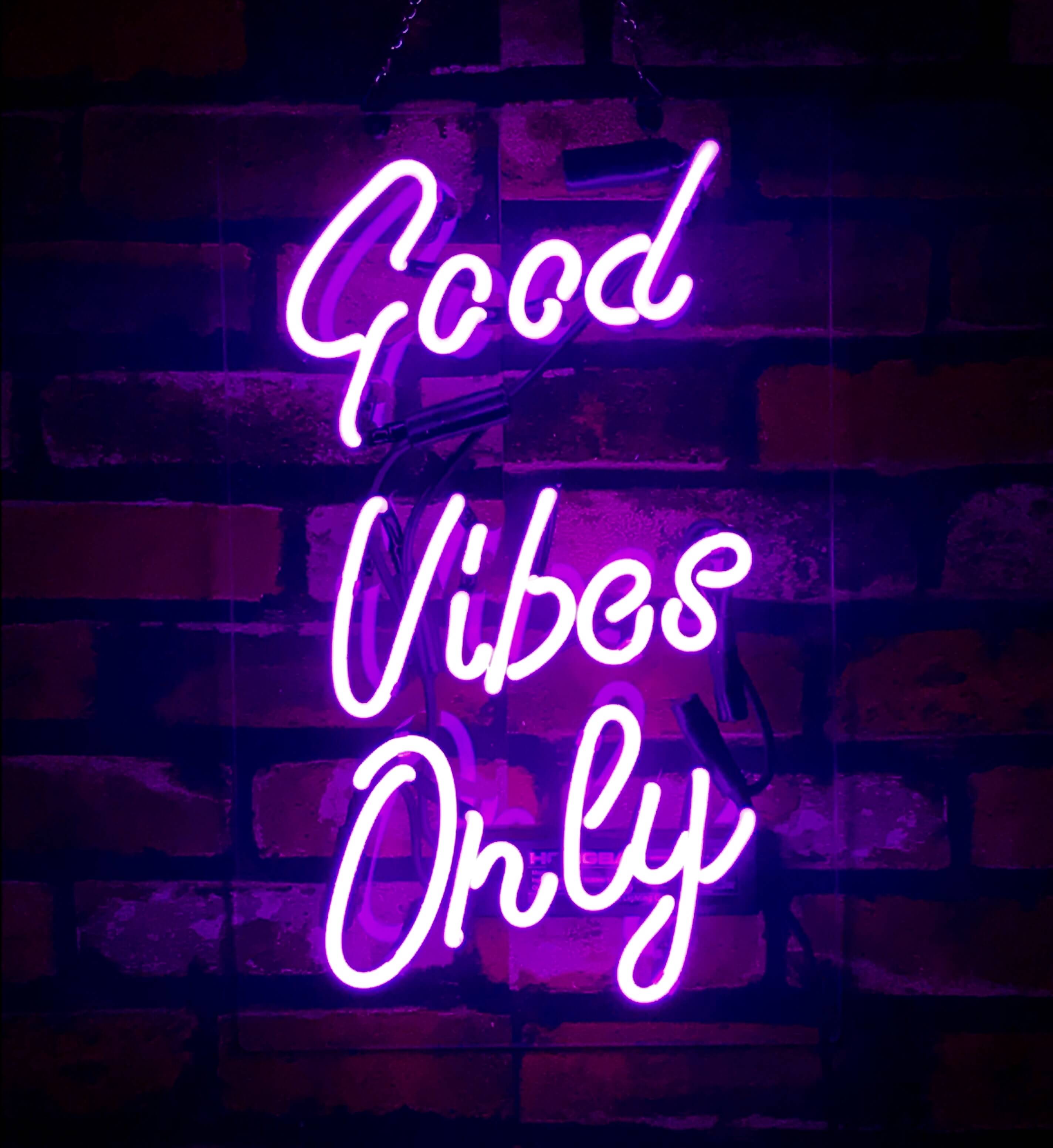 Good Vibes Only Store Room Bar Handcraft Purple Neon Sign Man Cave Club ...