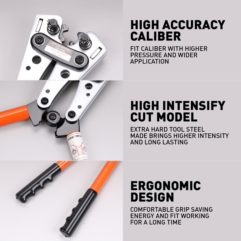 Large Wire Terminal Crimping Tool 650mm² Cable Lug Crimper Cu/Al