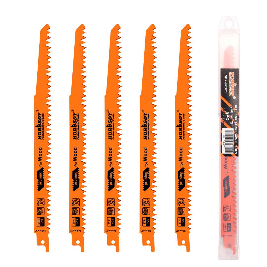 5Pc 9" / 240mm Reciprocating Saw Blades 5TPI Wood Timber Pruning Tool W