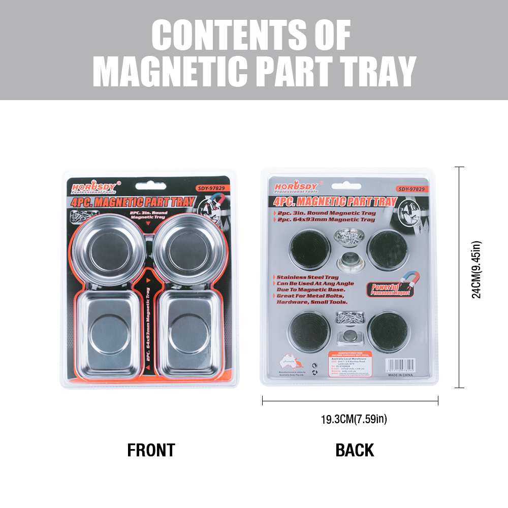 4 Pcs Tray Parts Holder Dish Organizer Stainless Steel