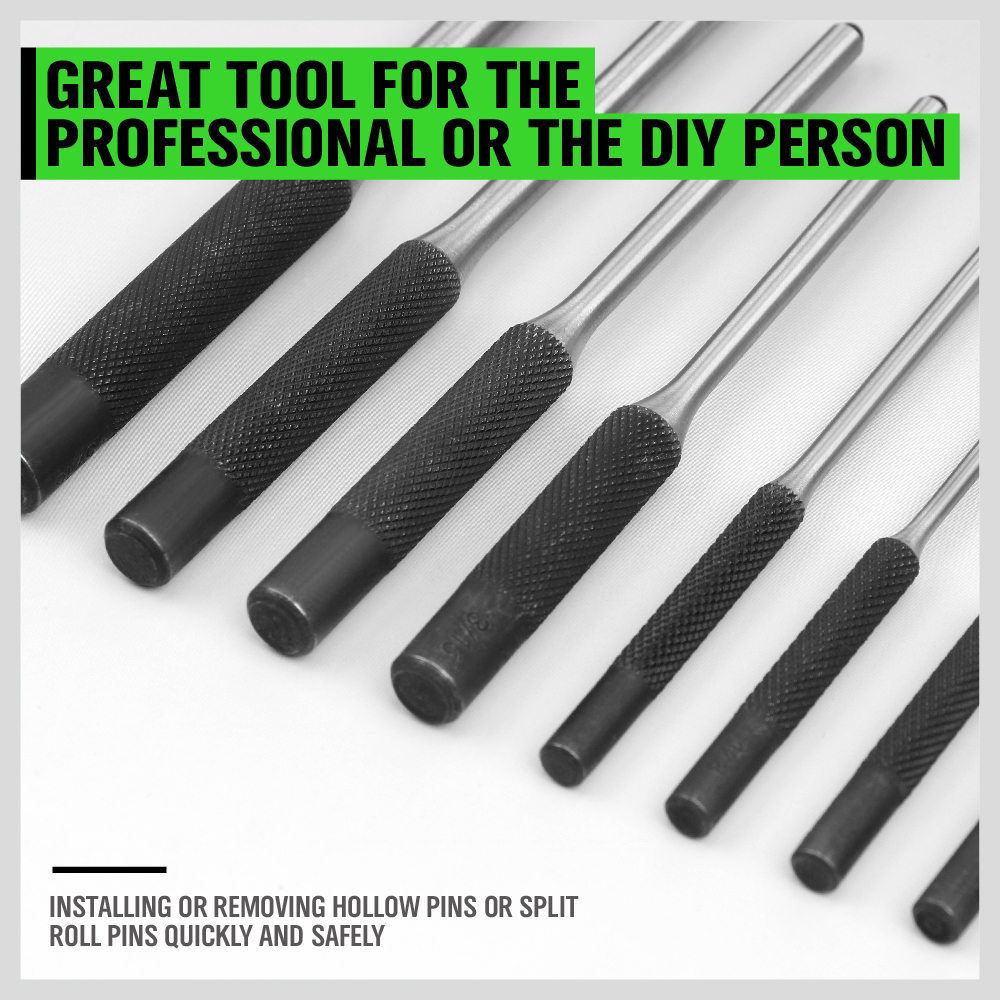9 Pc Roll Pin Punch Set Gunsmithing Kit Removing Repair Tool with